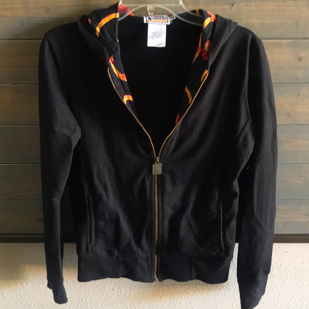 Nilla Shields Black Zip Hooded Sweatshirt